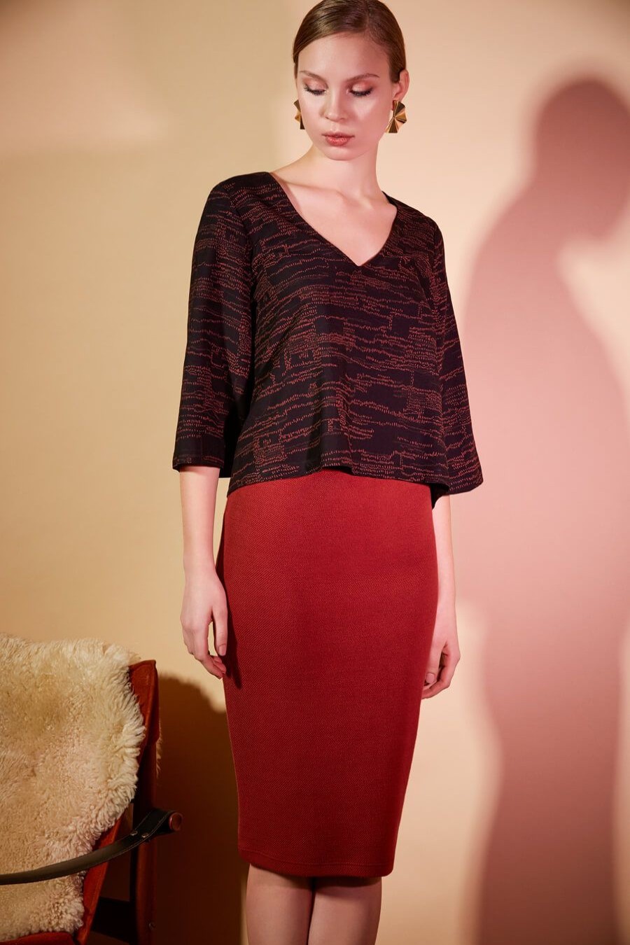 Tops | Eve Gravel Top Feuille D'Or