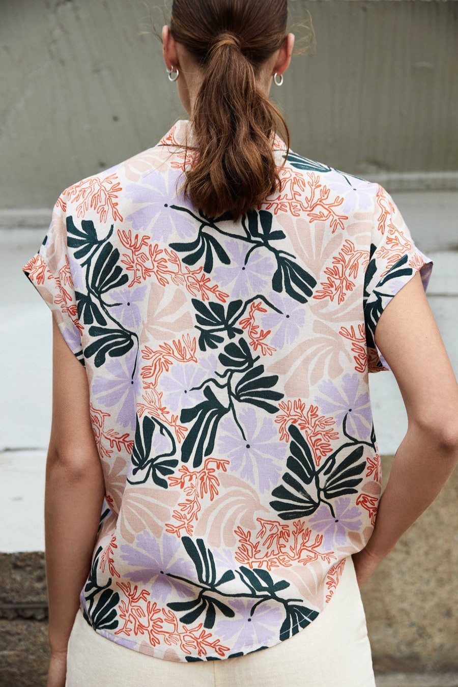 Tops | Eve Gravel Lotus Shirt